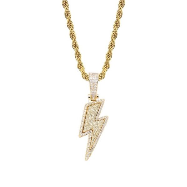 Hot Selling Lightning Hip Hop Pendant Micro-inlaid Zircon Hip Hop Fashion Trendy Hip Hop Jewelry - Image 7
