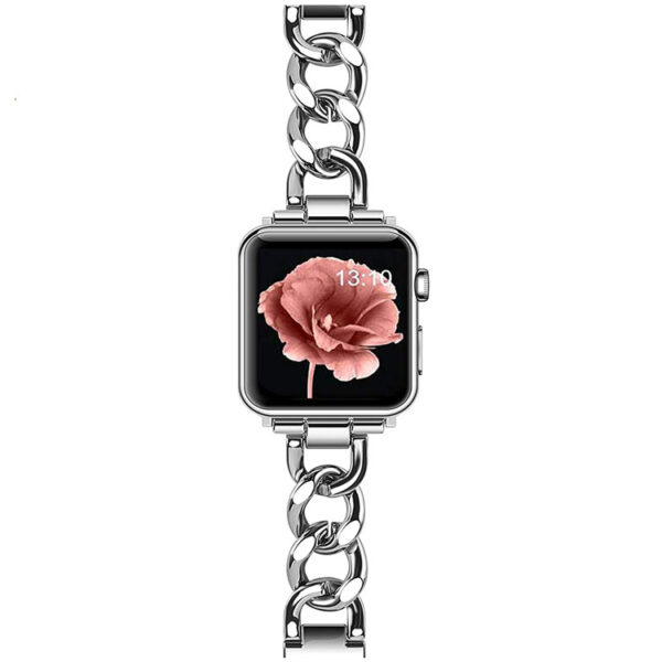 Single Row Denim Chain Metal Watch Band - Image 10