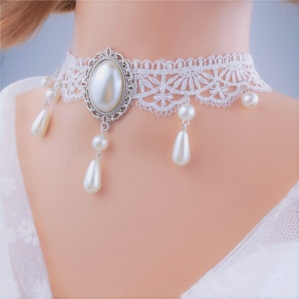 Personalized Multi-layer Crystal Lace Necklace Bone Chain - Image 9