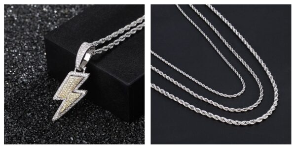 Hot Selling Lightning Hip Hop Pendant Micro-inlaid Zircon Hip Hop Fashion Trendy Hip Hop Jewelry - Image 6