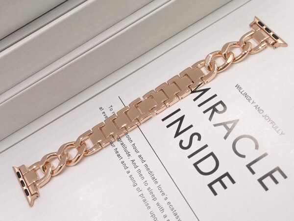 Single Row Denim Chain Metal Watch Band - Image 7