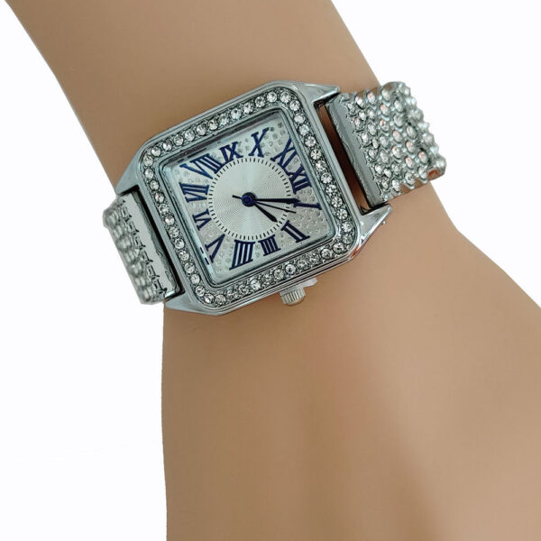 Bracelet Set Square Full Sky Star Full Diamond Women's Watch - Image 2