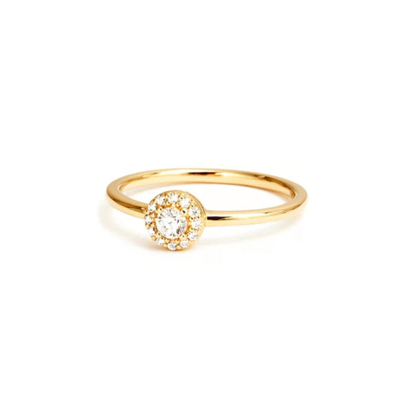 Wind Rounded Corner Moissanite Ring 18K Gold - Image 5