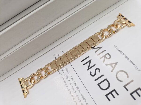 Single Row Denim Chain Metal Watch Band - Image 2