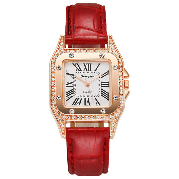 Square Diamond Belt Women's Watch Simple Roman Numerals - Image 2
