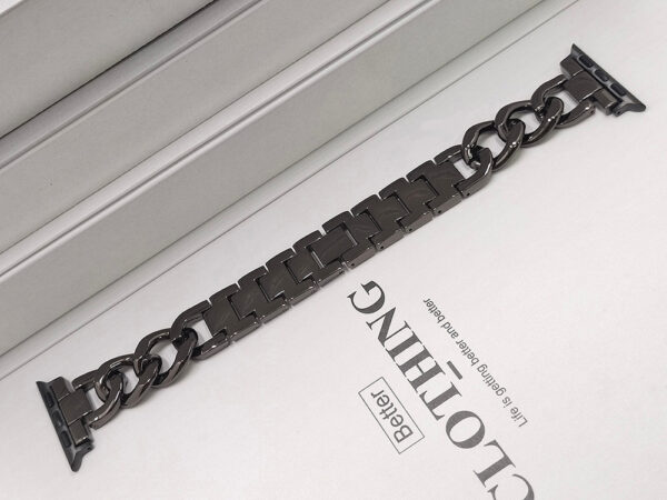 Single Row Denim Chain Metal Watch Band - Image 3