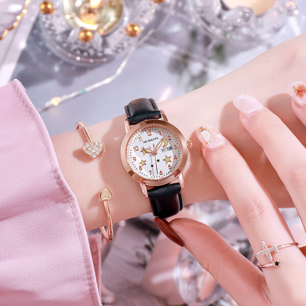 Simple High School Student Luminous Double Calendar Women's Quartz Watch - Image 3