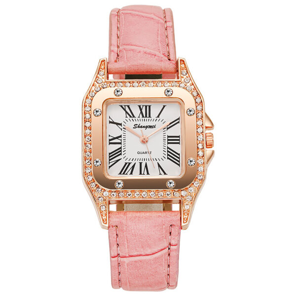 Square Diamond Belt Women's Watch Simple Roman Numerals - Image 6