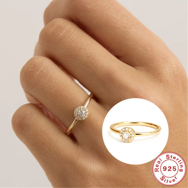 Wind Rounded Corner Moissanite Ring 18K Gold - Image 4