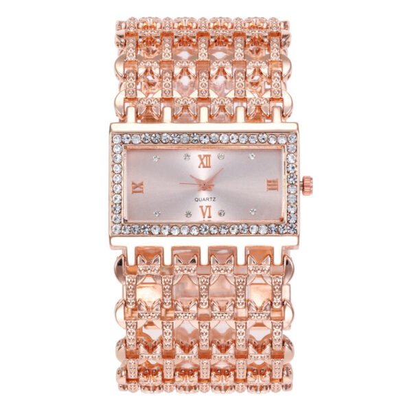 Women's Steel Band Diamond Watch Square Roman Rhinestone - Image 4