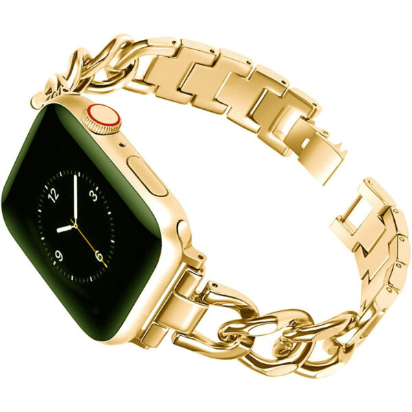 Single Row Denim Chain Metal Watch Band - Image 6