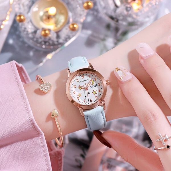 Simple High School Student Luminous Double Calendar Women's Quartz Watch - Image 8
