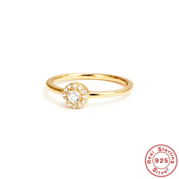 Wind Rounded Corner Moissanite Ring 18K Gold - Image 6