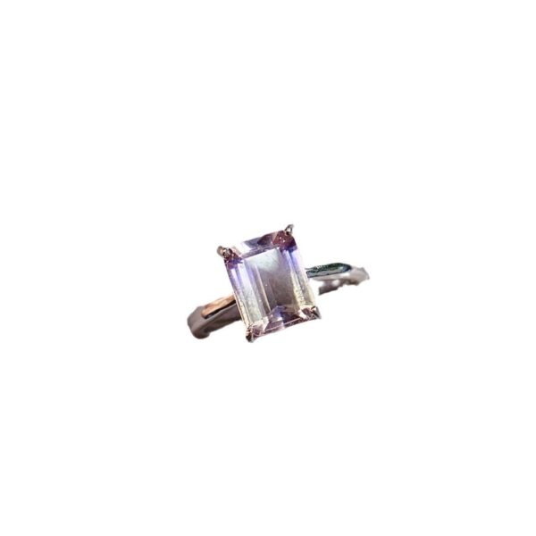 Natural Ametrine Ring S925 Silver Inlaid Main Stone - Image 4