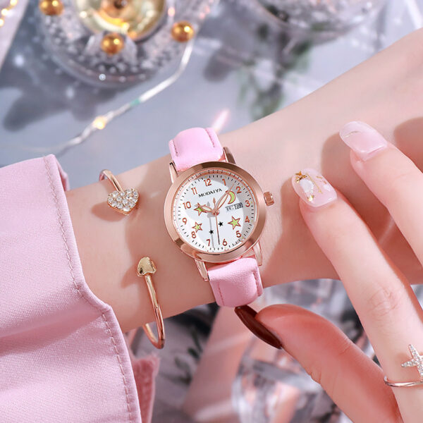 Simple High School Student Luminous Double Calendar Women's Quartz Watch - Image 10