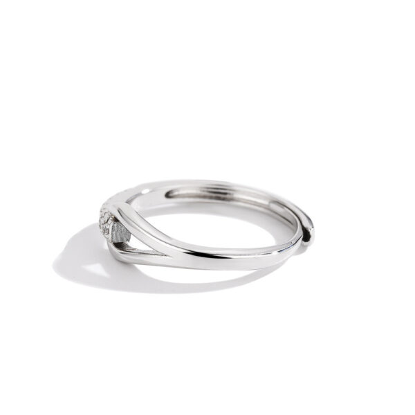 925 Silver Diamond-embedded Lubert's Tears Open Ring For Women - Image 3