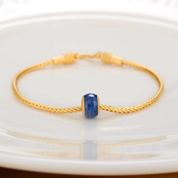Alluvial Gold Ancient Gold Color Pure Copper Blessing Card Lucky Beads Bracelet - Image 5