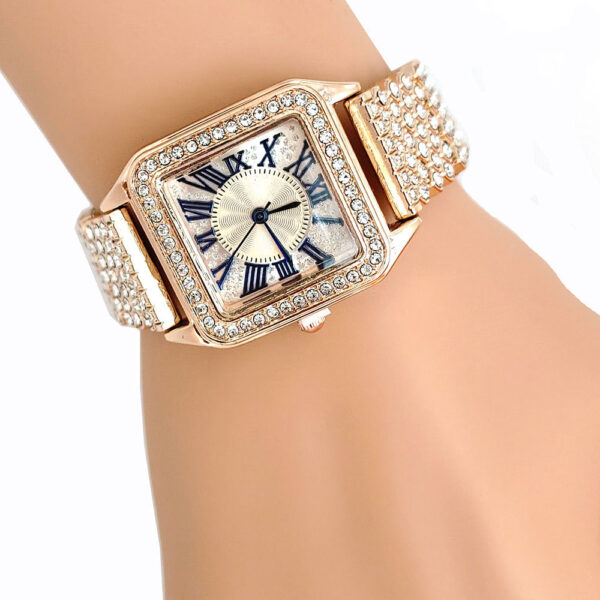 Bracelet Set Square Full Sky Star Full Diamond Women's Watch - Image 5
