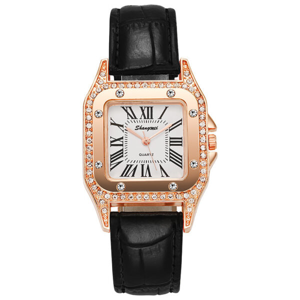 Square Diamond Belt Women's Watch Simple Roman Numerals - Image 5