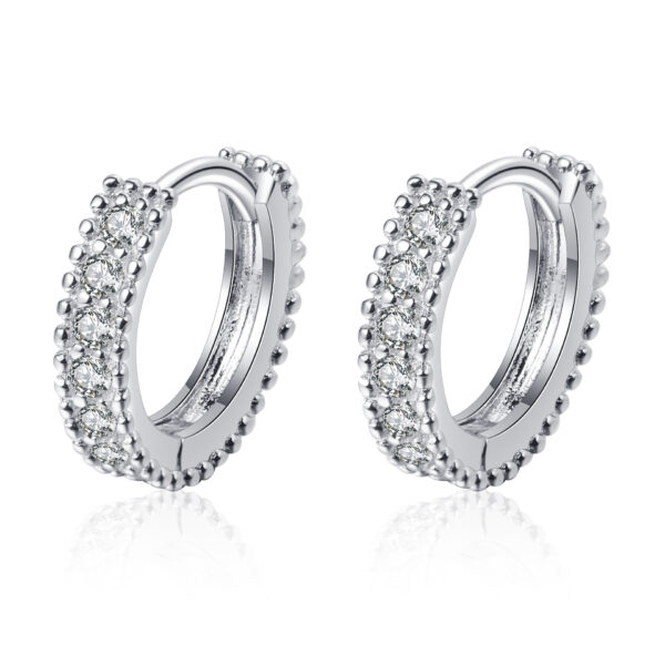 S925 Silver Earrings Female Inlaid D Color Moissanite Ear Ring - Image 2
