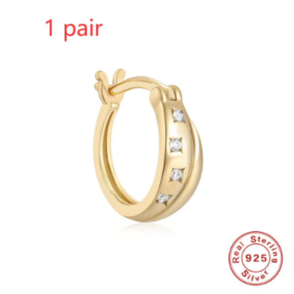 S925 Sterling Silver Diamond Five-pointed Star Ear Ring - Image 6