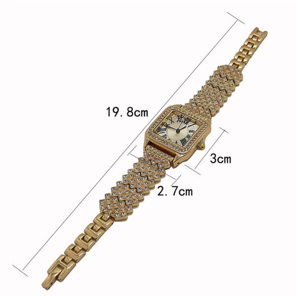 Bracelet Set Square Full Sky Star Full Diamond Women's Watch - Image 4