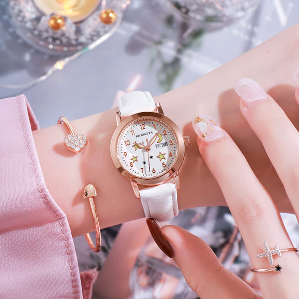 Simple High School Student Luminous Double Calendar Women's Quartz Watch - Image 6