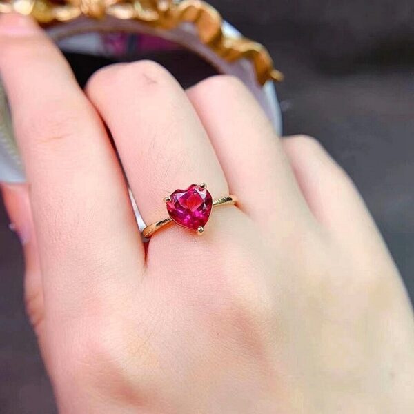 Natural Color Jewel Ring 925 Silver Inlaid - Image 4