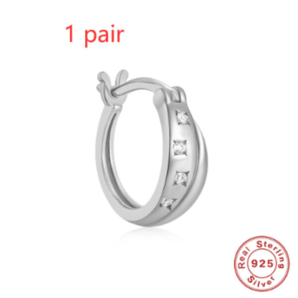 S925 Sterling Silver Diamond Five-pointed Star Ear Ring - Image 5