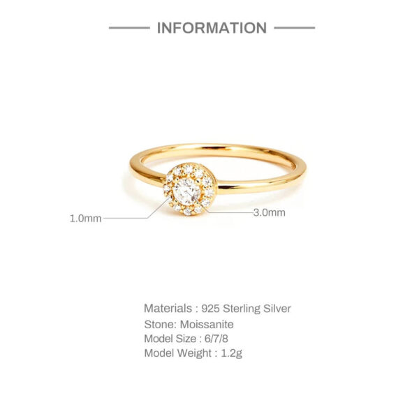 Wind Rounded Corner Moissanite Ring 18K Gold - Image 8